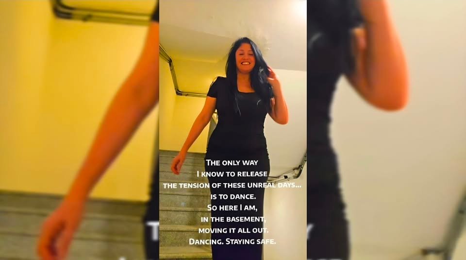 woman dance under stress